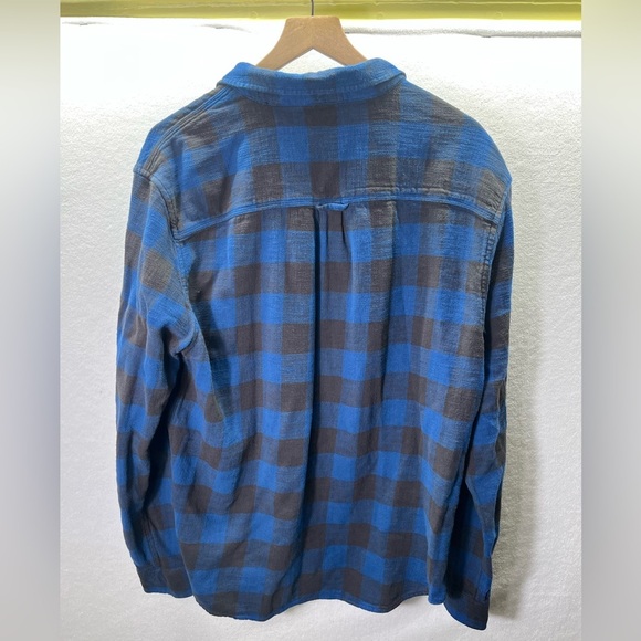 True Religion Blue Plaid Flannel Shirt Mens XL 100% Cotton Outdoors Manly 2102 - Picture 7 of 8